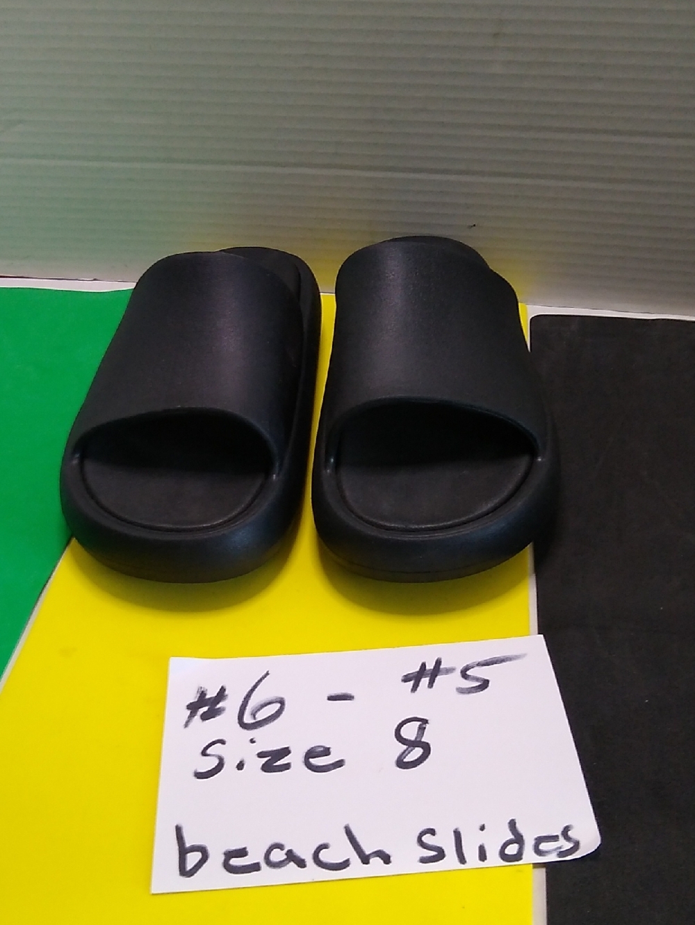 Black Slide Sandals - Minimal Beach Slides